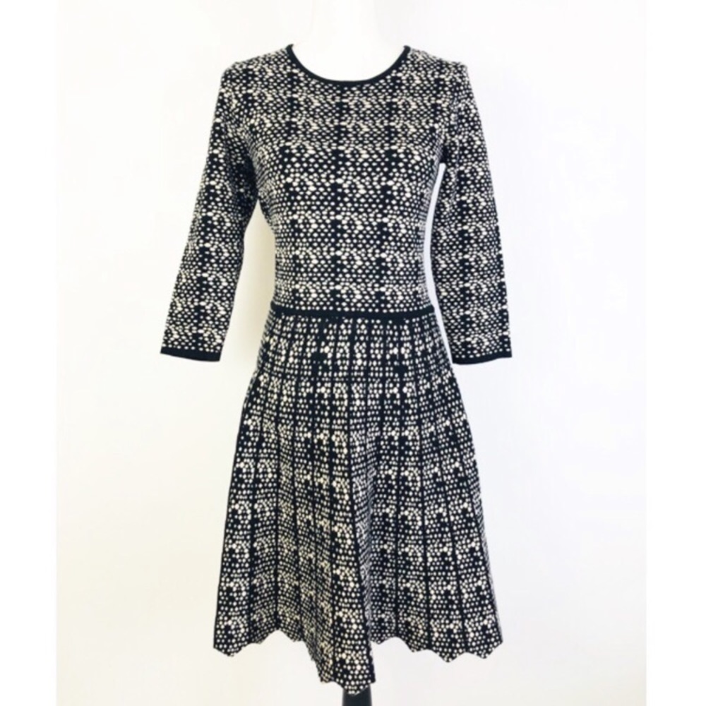 Jaquard fit and flare dress